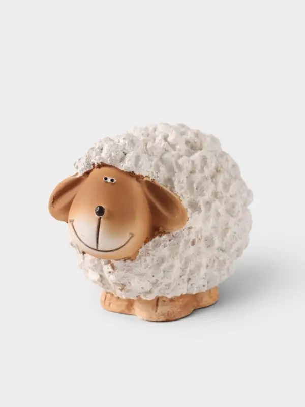 Фигурка декоративная &laquo;Кудрявая овечка&raquo;, полистоун, 10.7&times;6.5&times;7.5 см
