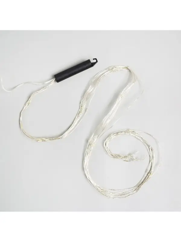 Гирлянда &laquo;Конский хвост&raquo; 10 нитей по 1 м, IP20, серебристая нить, 100 LED, 2 режима, от батареек АА&times;3, свечение мульти