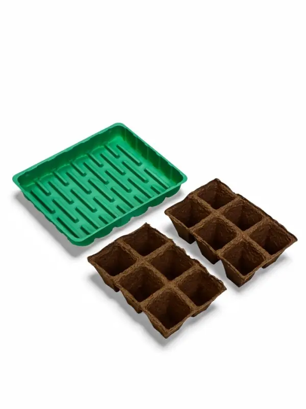 Набор для рассады: торфяная кассета, 12 ячеек по 50 мл, поддон _ × _ см, зелёный Набор для рассады: торфяная кассета, 12 ячеек по 50 мл, поддон _ × _ см, зелёный