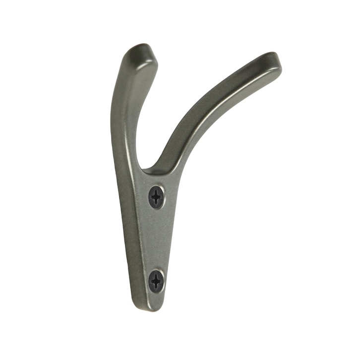 Крючок мебельный CAPPIO FOX, двухрожковый, графит Крючок мебельный CAPPIO FOX, двухрожковый, графит