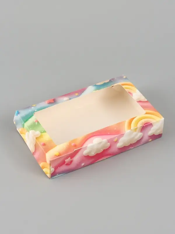 Коробка подарочная складная &laquo;Радуга&raquo;, 20&times;12&times;4 см, с окном