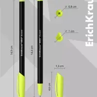 Ручка шариковая ErichKrause. Neo Accent, синий стержень, узел 0.7 мм, МИКС