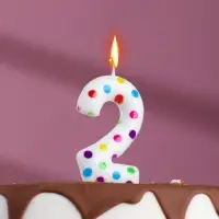 Свеча в торт на день рождения «Цифра 2», 5.5 см