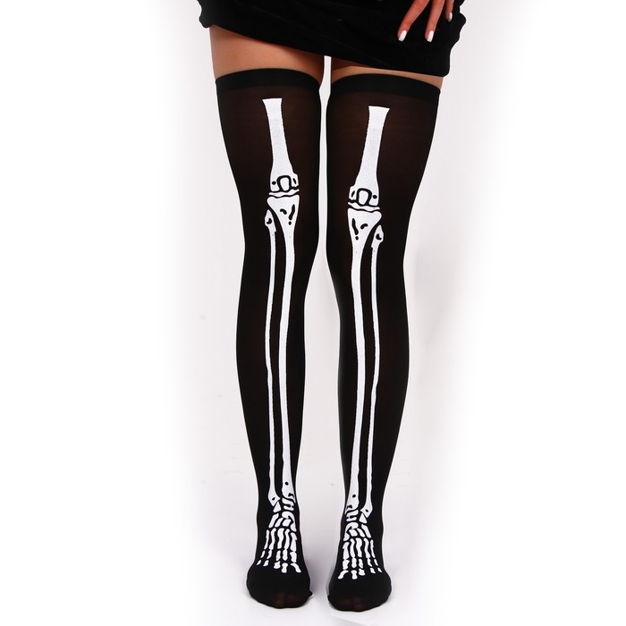 Хэллоуин. Чулки карнавальный аксессуар  Хэллоуин. Чулки карнавальный аксессуар "Скелет"
