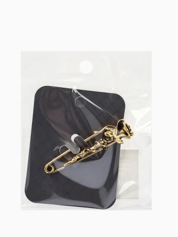 Булавка &laquo;Цветок&raquo; роза, L=5см, цвет чернёное золото