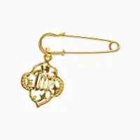 Булавка с подвеской &laquo;Мусульманская&raquo; басмала, 3 см, цвет белый в золоте