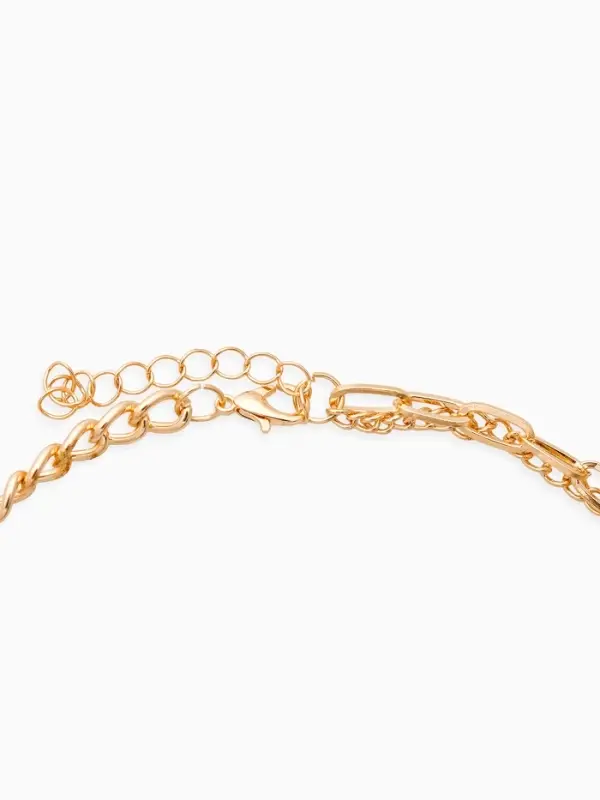 Цепь двойна "Нежный хард-рок", 40см, цвет золото