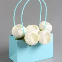 Сумка для цветов влагостойкая, тиффани, 22x10.5x13.5 см Сумка для цветов влагостойкая, тиффани, 22x10.5x13.5 см