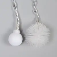 Гирлянда &laquo;Бахрома&raquo; 1.8&times;0.5 м с насадками &laquo;Шарики и ёжики&raquo;, IP20, прозрачная нить, 48 LED, свечение мульти (RG/RB), мигание, 220 В