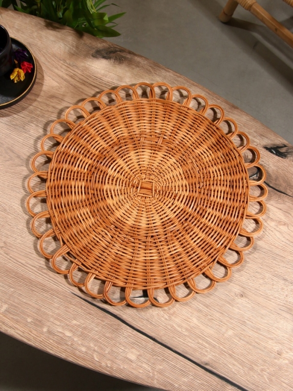 Подставка под горячее, 40х40х1 см, ротанг Подставка под горячее, 40х40х1 см, ротанг