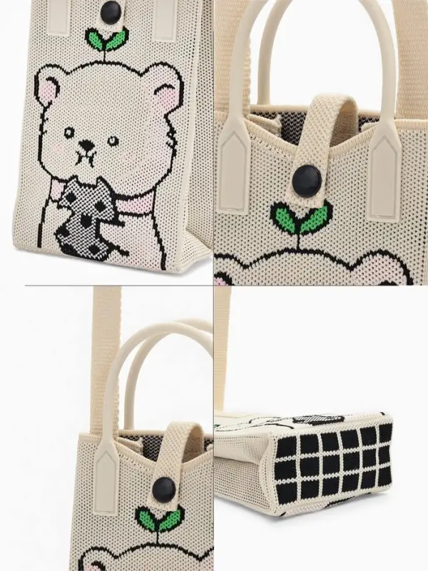 Сумка подр Мишка, 12*4*17, отд на кнопке, дл ремень, белый Сумка подр Мишка, 12*4*17, отд на кнопке, дл ремень, белый