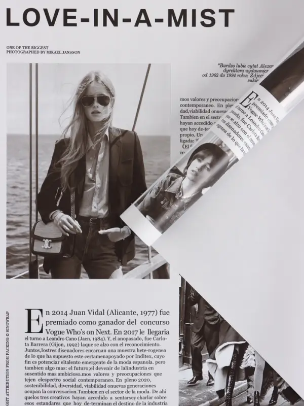 Пленка флористическая "Газета моды" 65мкм, серая, 50х57 &plusmn;1см