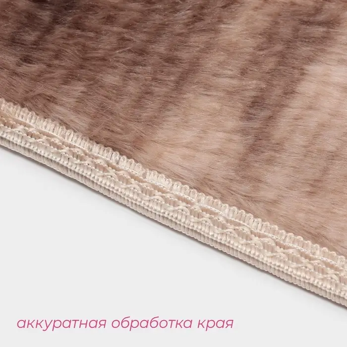 Коврики для ванной и туалета Доляна &laquo;Пушистик&raquo;, 2 шт., 38&times;40, 40&times;60 см, коричневые