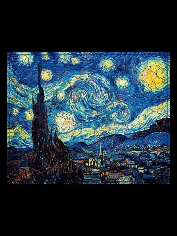 Пазл деревянный фигурный Puzzle &laquo;Винсент Ван Гог. Звёздная ночь&raquo;, 126 элементов
