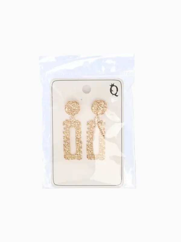 Серьги металл &laquo;Карибы&raquo;, прямоугольные, цвет золото