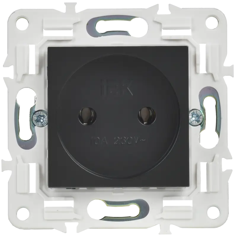 SKANDY Розетка без заземления без защитных шторок 10А SK-R02Bl черный IEK