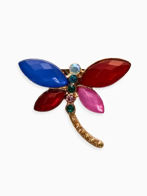 Брошь &laquo;стрекоза&raquo;, цвет МИКС в золоте