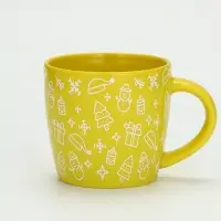 Кружка чайная новогодняя «Новый год», жёлтая, 370 мл Кружка чайная новогодняя «Новый год», жёлтая, 370 мл