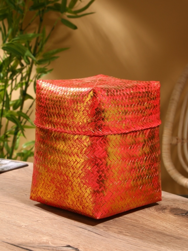 Корзинка плетеная Корзинка плетеная "Голден" 20х20х26 см, розовый