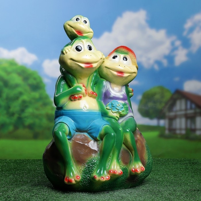 Садовая фигура  Садовая фигура "Семья лягушек" 40х31х59см большие