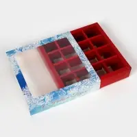 Коробка под 16 конфет новогодняя &laquo;Снегири&raquo;, 17.5&times;17.5&times;3.5 см