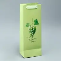 Пакет подарочный под бутылку, упаковка, &laquo;Виноград&raquo;, 36&times;13&times;10 см