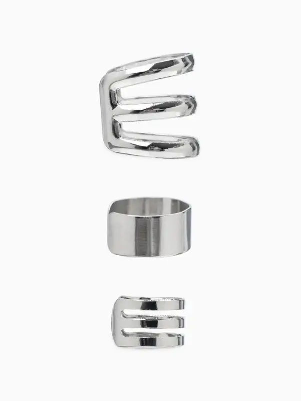 Серьги каффы &laquo;Классика&raquo;, набор 3 шт. цвет серебро