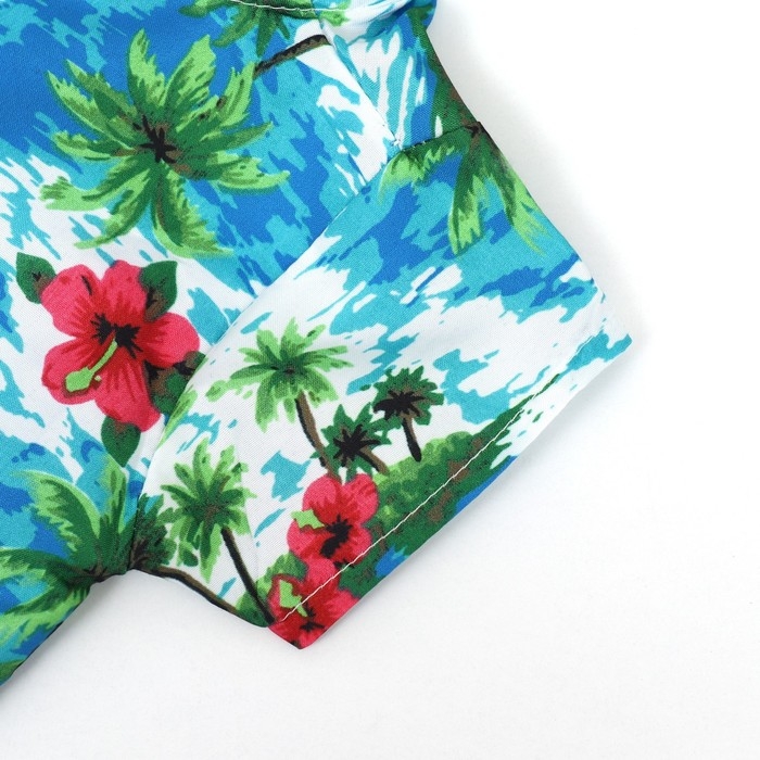 Рубашка для собак  Рубашка для собак "Тропики", M (ДС 26, ОГ 34, ОШ 25 см), голубая