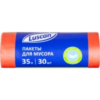 Мешки для мусора ПНД 35л 8мкм 30шт/рул красный 48х58см Luscan