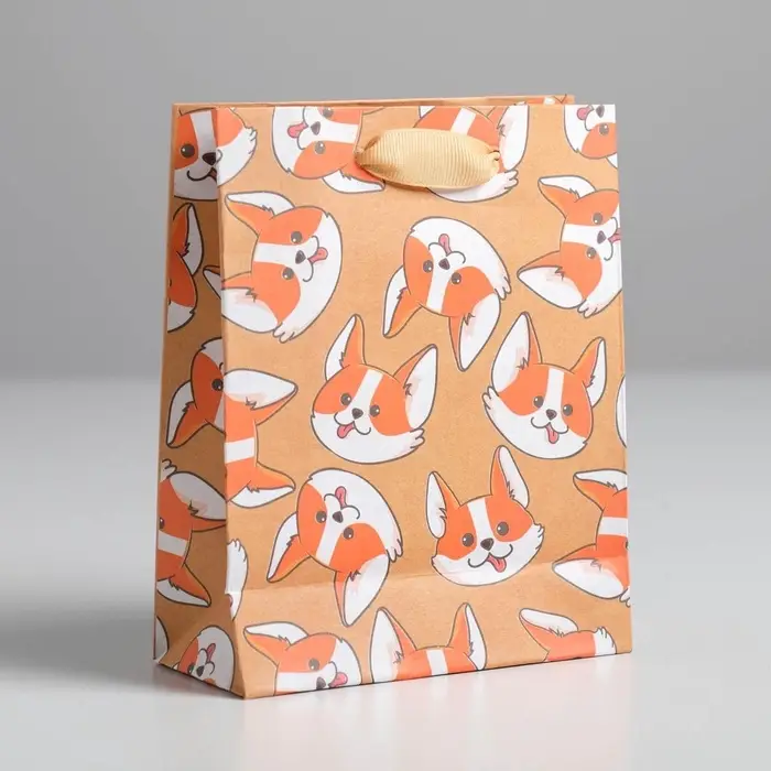 Пакет подарочный крафтовый, упаковка, «Пёсик», S 12 х 15 х 5.5 см Пакет подарочный крафтовый, упаковка, «Пёсик», S 12 х 15 х 5.5 см
