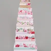 Набор коробок прямоугольных 10 в 1 &laquo;Цветочный&raquo;, 30&times;19&times;11 - 12&times;6.5&times;4 см