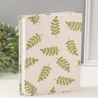 Фотоальбом на 200 фото 10х15 см на резинке "Зелёные веточки" текстиль, 23х17,5х5 см