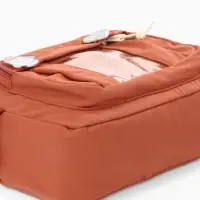 Сумка молодёжная на молнии, со значками, 23&times;5.5&times;16 см, рыжая