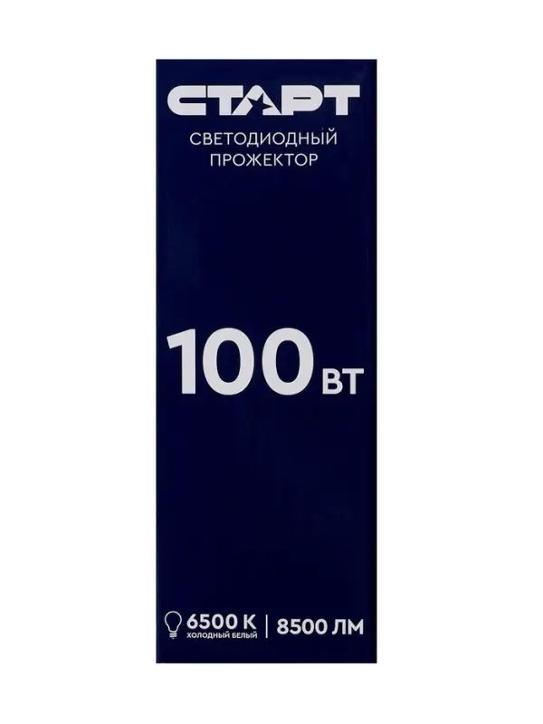 Прожектор светодиодный СТАРТ, 100 Вт, 8500 Лм, 6500К, IP65, чёрный