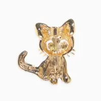Брошь &laquo;Кошечка&raquo;, очаровательная, чёрно-серая в золоте