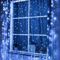 Гирлянда &laquo;Занавес&raquo; 2&times;9 м, IP44, УМС, тёмная нить, 1800 LED, свечение белое, 220 В