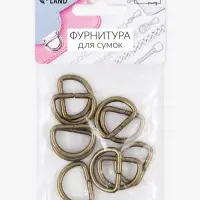 Полукольцо для сумок, d=20 мм, толщина - 3 мм, 10 шт., цвет антик