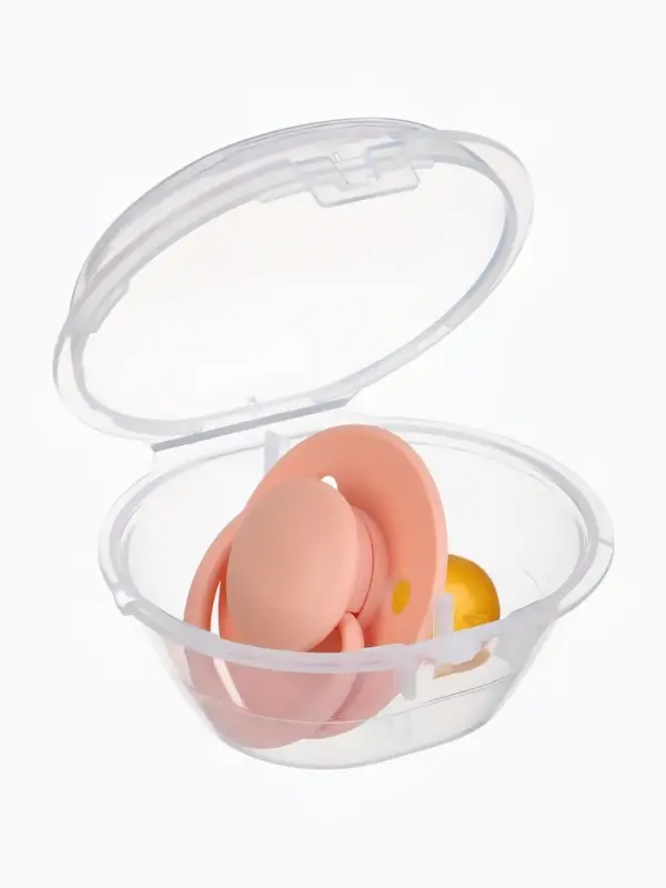 Соска - пустышка классическая, латекс, цв.персиковый, в контейнере, от 6 мес., M&B Соска - пустышка классическая, латекс, цв.персиковый, в контейнере, от 6 мес., M&B