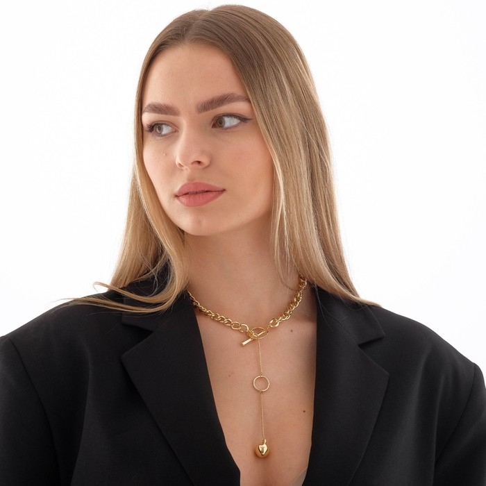 Кулон «Цепь» тоггл с нитью, цвет золото, 45 см Кулон «Цепь» тоггл с нитью, цвет золото, 45 см