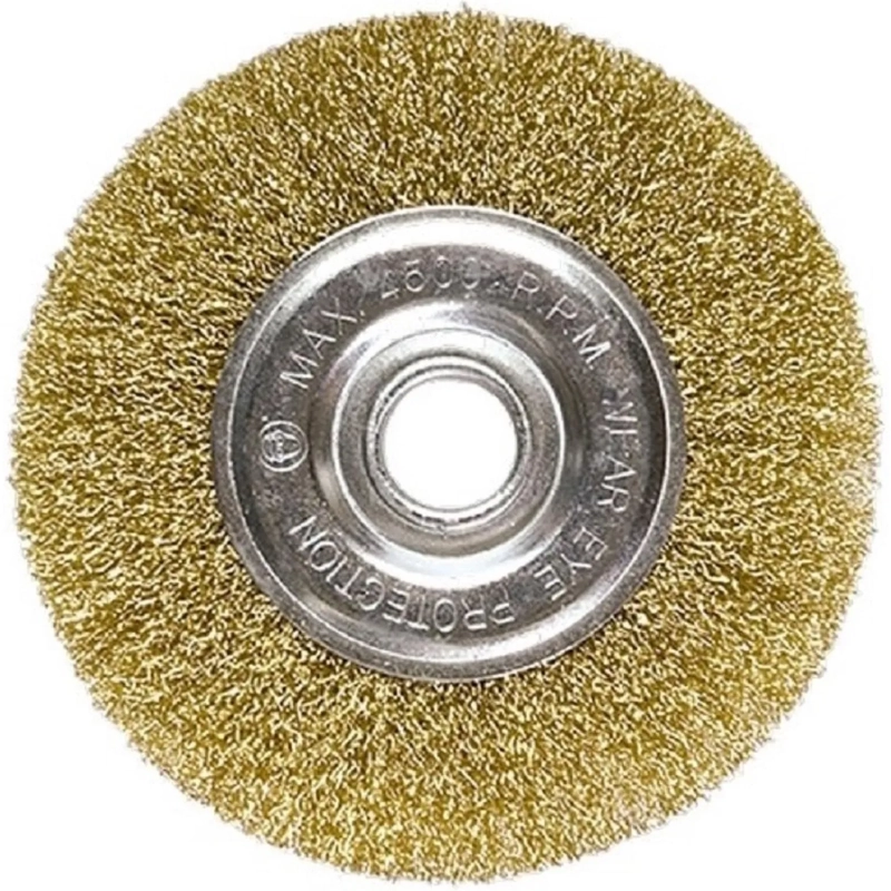 Корщетка для УШМ MATRIX d125х22мм, радиальная, латунная, витая (74656)