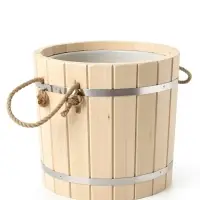 Ведро-запарник для бани и сауны, 15 л, деревянное, пластмассовая вставка