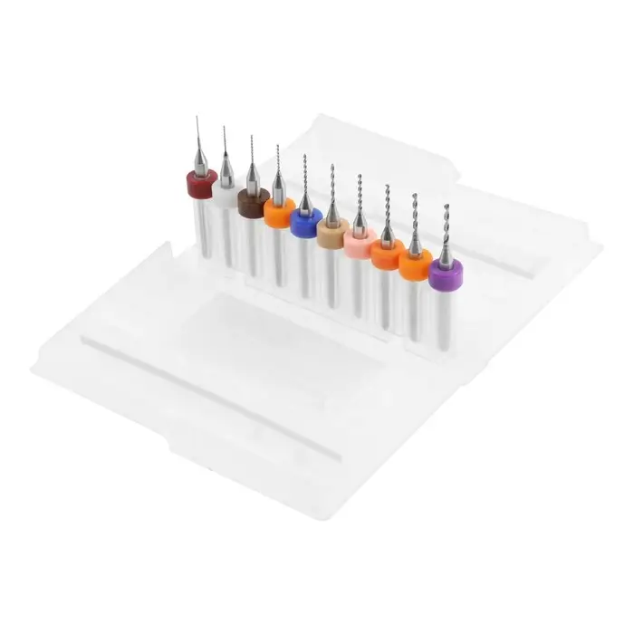 Набор сверл для ЧПУ печатных плат ТУНДРА, карбид вольфрама, 0.3 - 1.2 мм, 3.2 мм, 10 шт. Набор сверл для ЧПУ печатных плат ТУНДРА, карбид вольфрама, 0.3 - 1.2 мм, 3.2 мм, 10 шт.