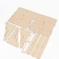 Подставка под открытки 6 ячеек по 16.2 см, 34.5&times;18.5&times;38.5 см, толщина 3 мм, цвет бежевый