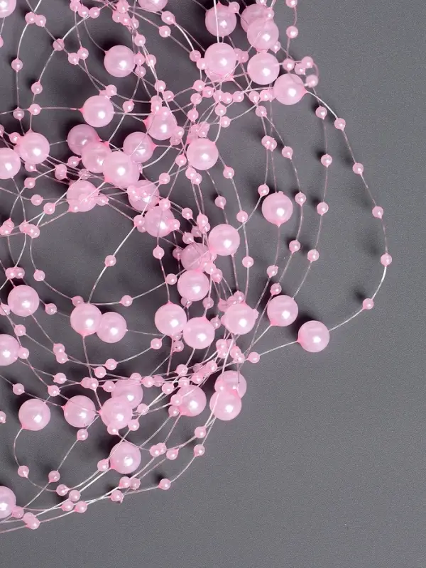 Гирлянда для декора из бусин, розовая Гирлянда для декора из бусин, розовая
