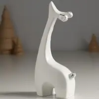 Фигура "Оленёнок" 17,5х8,5х4,5 см, белый с посеребрением