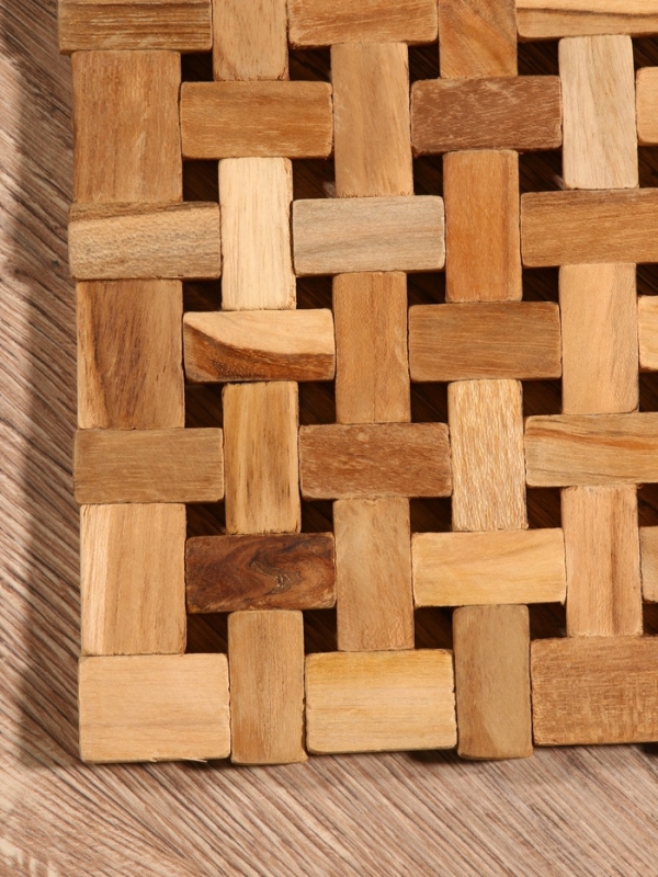 Коврик из тикового дерева, 30х20х0,7 см