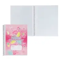 Папка-портфолио с 40 вкладышами А4, 550 мкм, ErichKrause Rose Flamingo, спираль, с рисунком