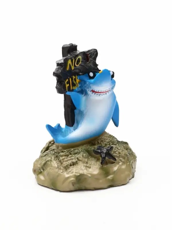 Декор для аквариума &laquo;Нет рыбалке - акула&raquo;, 10 см