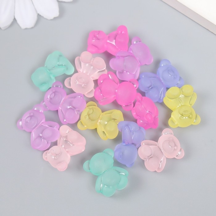 Декор пластик "Сидящий медвежонок" матовый 20 гр 1,9х1,5х1 см