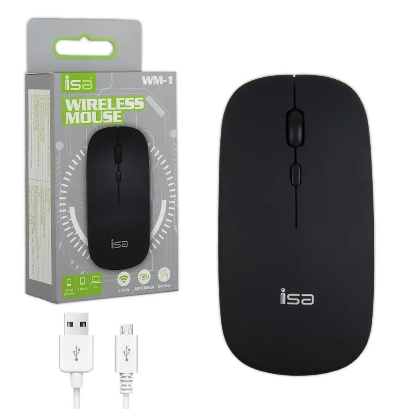 Беспроводная оптическая мышь WM-1 ISA черный IS322123 Беспроводная оптическая мышь WM-1 ISA черный IS322123